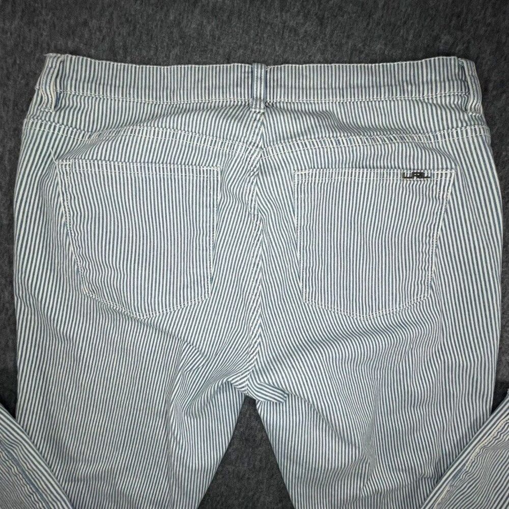 LRL Ralph Lauren Denim Pinstripes Jeans Women's 12 Blue Straight Ankle Pants‎ - Picture 9 of 12